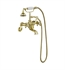Barclay 4602-MC-PB 11" Three Handle Wall Mount Tub Filler with Handshower in Polished Brass