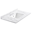 Fresca 36" Countertop with Undermount Sink - Carrara Marble | 3-Hole Faucet Drilling