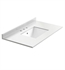 Fresca 36" Countertop with Undermount Sink - White Quartz | 3-Hole Faucet Drilling
