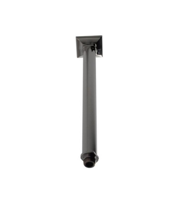 Santec 11" Ceiling Rain Head Arm & Flange (1/2" Connections, with Deluxe Flange, 0" OD) In Matte Black, 92871191