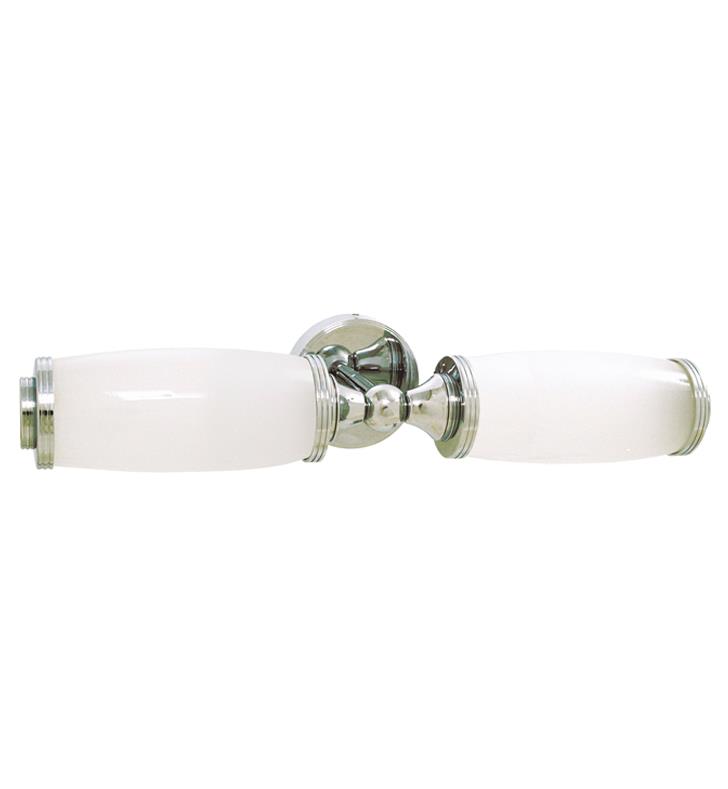 Valsan Astoria 17 1/2" Double Bathroom Wall Light with Frosted Glass Tube Shade In Polished Nickel, 30951NI