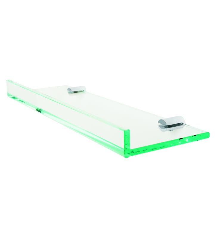 Valsan Archis 27 1/2" Wall Mount Glass Shelf with 1" Front Lip and Round Backplate In Polished Brass, PA126070PV