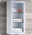 Fresca White Bathroom Linen Side Cabinet with 2 Glass Shelves