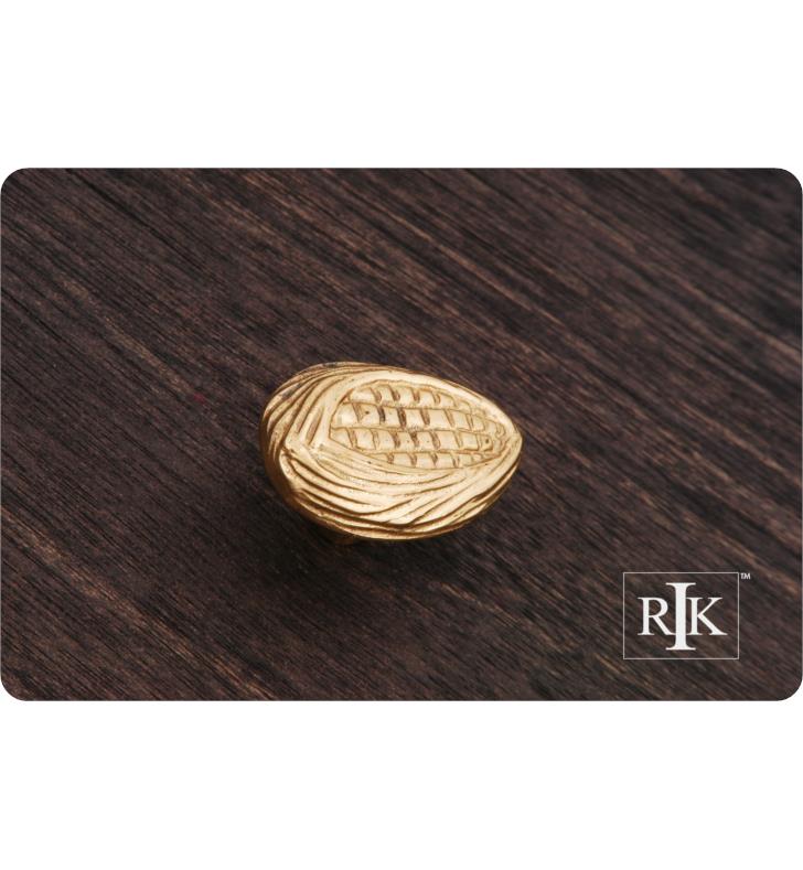 RK International 1 1/2" Corn Cabinet Knob In Polished Brass, CK-211