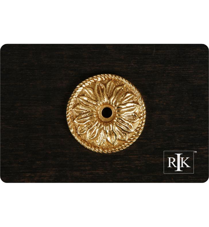 RK International 1 1/2" Flower Cabinet Knob Backplate In Oil Rubbed Bronze, BP-482-RB