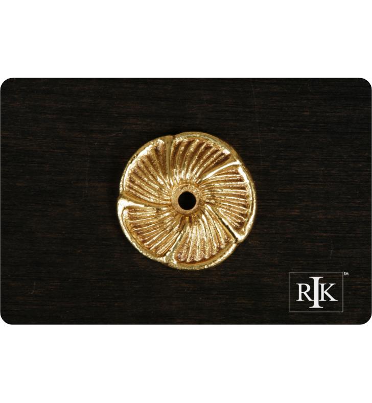 RK International 1 1/2" Daisy Cabinet Knob Backplate In Polished Brass, BP-483