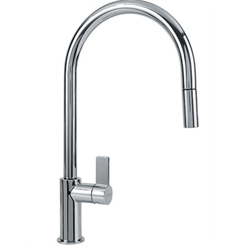 Franke Ambient High Arch Pulldown Spray Kitchen Faucet In Matte Black, FF3120MBK