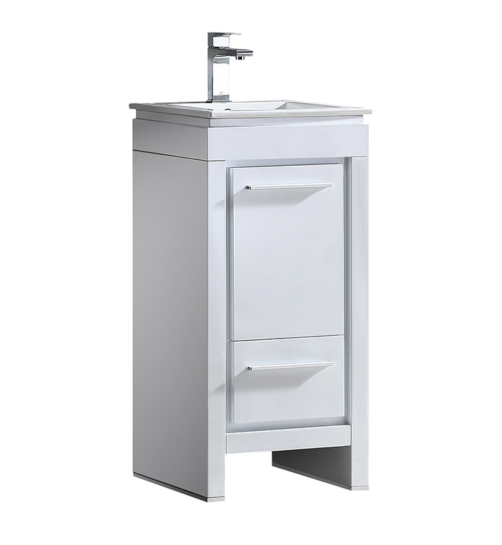 Fresca Allier 16" Modern Bathroom Vanity Cabinet in White with Sink, FCB8118WH-I