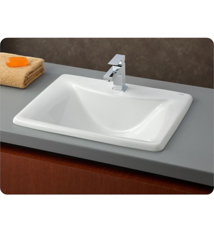 Cheviot Bali 21 1/4" Drop In Single Bowl Bathroom Sink with Single Faucet Hole Drilling in White, 1188-WH-1