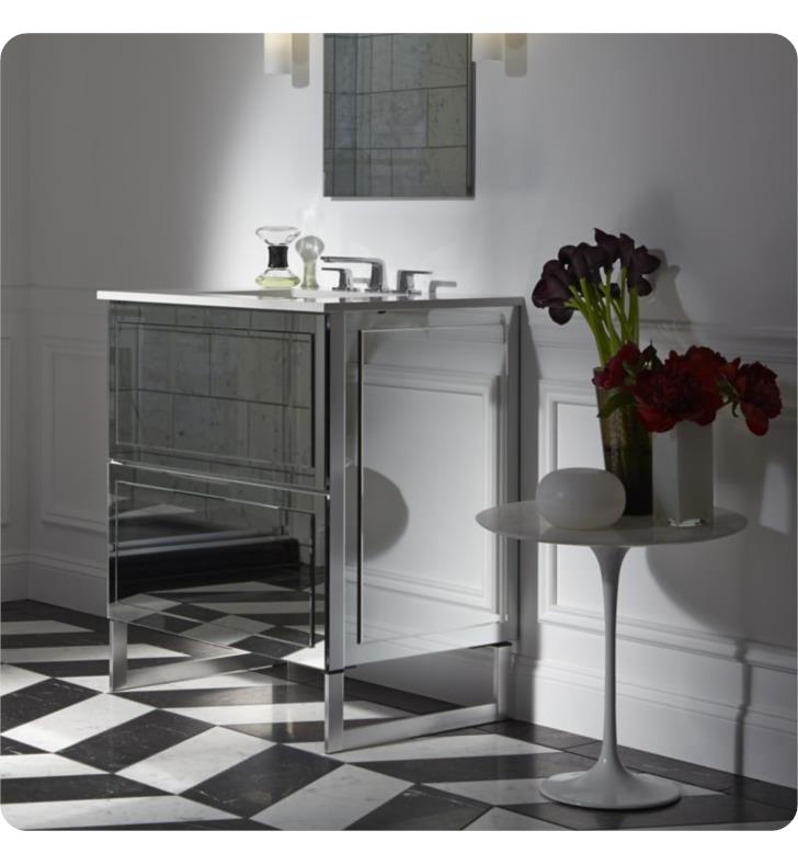 Robern Adorn II 30 1/4" Modern Free Standing Bathroom Vanity in Mirror Finish, VF30TDCNSA7310