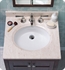 Ronbow 301125-8-MY 25"x22" Marble Vanity Top with 8" Widespread Faucet Hole in Cream Beige