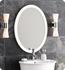 Ronbow 600023-E23 Contemporary Solid Wood Framed Oval Bathroom Mirror in Glossy White - DISCONTINUED