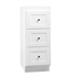 Ronbow 621112-3-W01 Shaker 12" Freestanding Bathroom Storage Drawer Bank in White