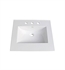 Fairmont Designs TC-2522W8 25" Three Hole Ceramic Top with Integral Bowl in White