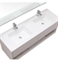 Avanity VUT630GL 63" Solid Surface Vanity Top with Double Basin in Glossy White