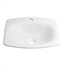 Ronbow E022103-1-WH 19" Era Rectangular Drop-in Ceramic Vessel with Single Faucet with out Overflow in White