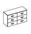 Decotec 179025 Bento W 47 1/4" Lower Drawer Cabinet W120 with 6 Drawers in Matte Finish