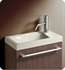 Decotec 114502.2-855 Sucre 16" Wall Mount Rectangular Handwash Bathroom Sink with Soap Dish in Soie