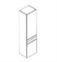 Decotec 172614-L-F-ZPC Rivoli 19 3/4" Wall Mount Tower Unit with Left Hinges in Finn Handle in Gloss Finish