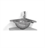 Decotec 114396.1-819 Angle 13 3/4" Corner Wall Mount Round Handwash Bathroom Sink in Gris Metallise