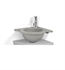 Decotec 114396.1-855 Angle 13 3/4" Corner Wall Mount Round Handwash Bathroom Sink in Soie