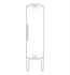 Topex 3023-BD-RH Ruby Swarovski Handwork Tall - Right Door Hinge Cabinet in Glossy White