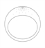 Topex A33-PB-S Ruby Swarovski Handwork Circular Framed Mirror in Glossy White