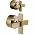 Brizo HX75P98-GL Levoir Wall Mount Pressure Balance Cross Handle Kit with Diverter in Luxe Gold