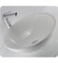 Topex LV-211 White Solid Glass Round Vessel Bathroom Sink