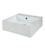 Ryvyr CVE189SQ 18 1/8" Single Basin Square Vessel Bathroom Sink with Overflow in White