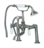 Barclay 4601-PL-SN 13" Three Handle Deck Mount Tub Filler with Handshower in Brushed Nickel