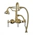 Barclay 4022-PL-PB 12" Three Handle Wall Mount Clawfoot Tub Faucet With Handshower in Polished Brass