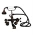Barclay 4602-MC-ORB 11" Three Handle Wall Mount Tub Filler with Handshower in Oil Rubbed Bronze