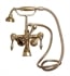 Barclay 4604-ML-PB 11" Three Handle Wall Mount Tub Filler with Handshower in Polished Brass