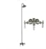 Barclay 4031-PL-CP 67 1/2" Three Handle Wall Mount Cast Iron Tub Filler with Sunflower Showerhead in Polished Chrome