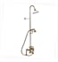 Barclay 4064-ML2-PB 75" Three Handle Deck Mount Tub Filler with Handshower and Showerhead in Polished Brass