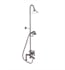Barclay 4064-ML2-BN 75" Three Handle Deck Mount Tub Filler with Handshower and Showerhead in Brushed Nickel