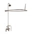 Barclay 4063-MC-BN 48" Three Cross Handle Wall Mount Tub Filler with Shower Curtain Rod in Brushed Nickel