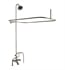 Barclay 4063-MC-PN 48" Three Cross Handle Wall Mount Tub Filler with Shower Curtain Rod in Polished Nickel