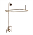 Barclay 4063-PL-PB 48" Three Lever Handle Wall Mount Tub Filler with Shower Curtain Rod in Polished Brass