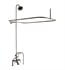 Barclay 4063-PL-PN 48" Three Lever Handle Wall Mount Tub Filler with Shower Curtain Rod in Polished Nickel