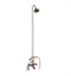 Barclay 4062-MC-BN 75" Three Handle Deck Mounted Tub Filler with Handshower and Showerhead in Brushed Nickel