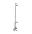Barclay 4062-PL-CP 75" Three Handle Deck Mounted Tub Filler with Handshower and Showerhead in Polished Chrome