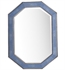 James Martin 963-M30-SL-DB Tangent 30" Wall Mount Framed Hexagon Mirror in Silver with Delft Blue