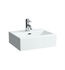 Laufen H8154320001041 Living City 17 3/4" Wall Mount Rectangular Bathroom Sink in White, One Hole Tap