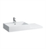 Laufen H8184320001041 Living City 39 3/8" Wall Mount Rectangular Bathroom Sink with Left Basin in White, One Hole Tap