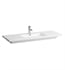 Laufen H8164350001041 Living Square 51 1/8" Wall Mount Rectangular Bathroom Sink in White, One Hole Tap