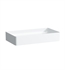 Laufen H8114340001121 Living Square 23 5/8" Vessel Rectangular Bathroom Sink without Tap Hole in White, without Tap Hole