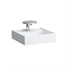 Laufen H8153310001041 Kartell 18 1/8" Wall Mount Square Bathroom Sink with Overflow in White, One Hole Tap