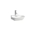 Laufen H8163000001041 Ino 17 3/4" Wall Mount Oval Bathroom Sink with Overflow in White, One Hole Tap